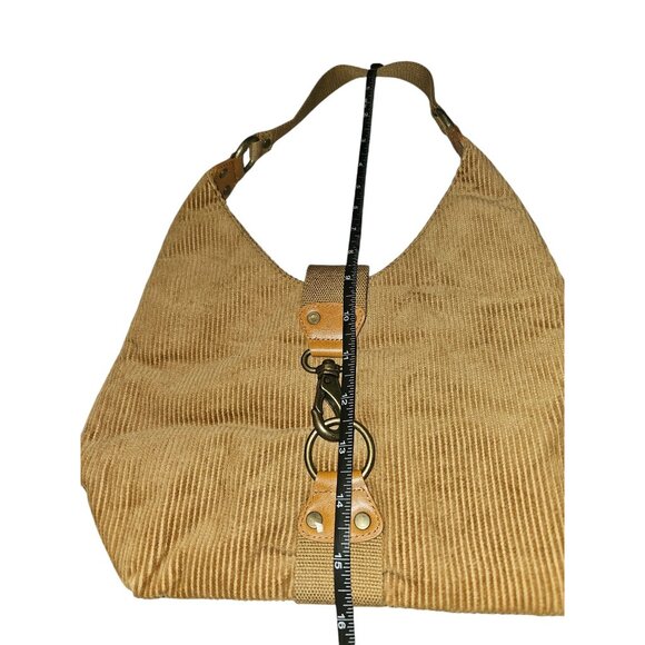 Vintage Y2k Gap Corduroy Hobo Shoulder Bag With Geometric Lining Clip Closure - Picture 3 of 16